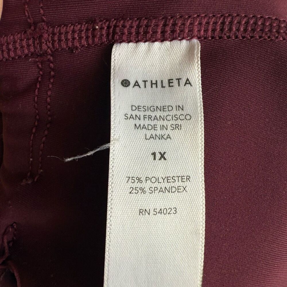 Athleta Ultimate Stash 7/8 Tight plus 1X 16W 18W Dark Purple Pockets Compression - Picture 9 of 14